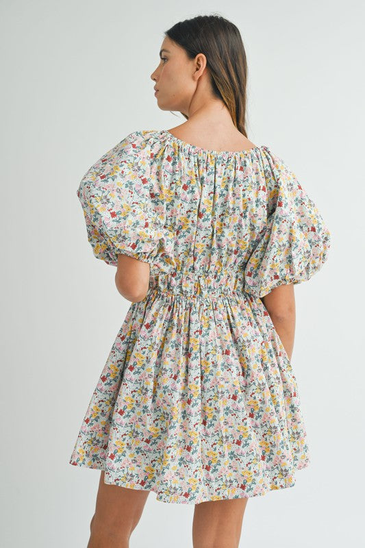 Riley Mint Floral Dress