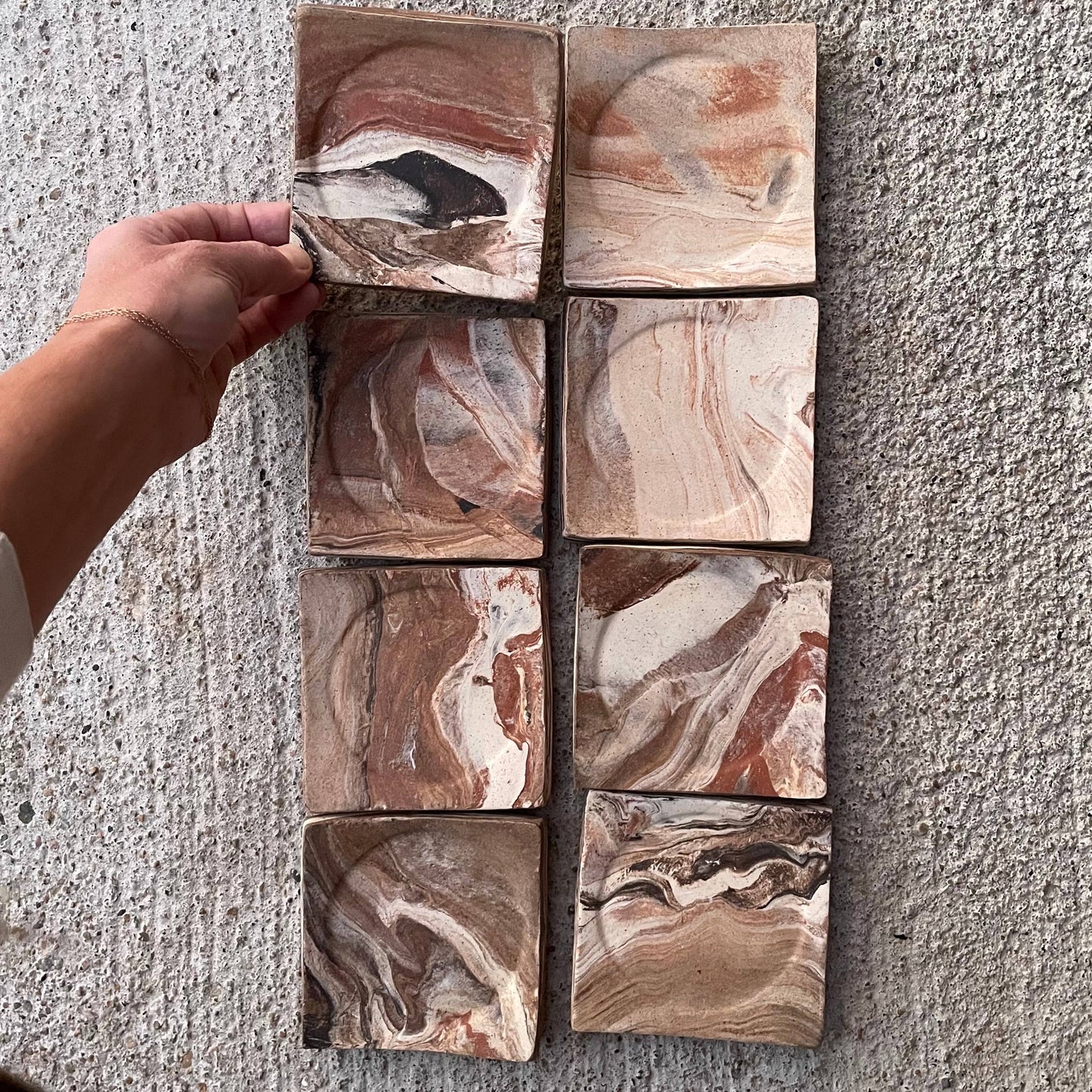 Tri-Color Marble Small Plate