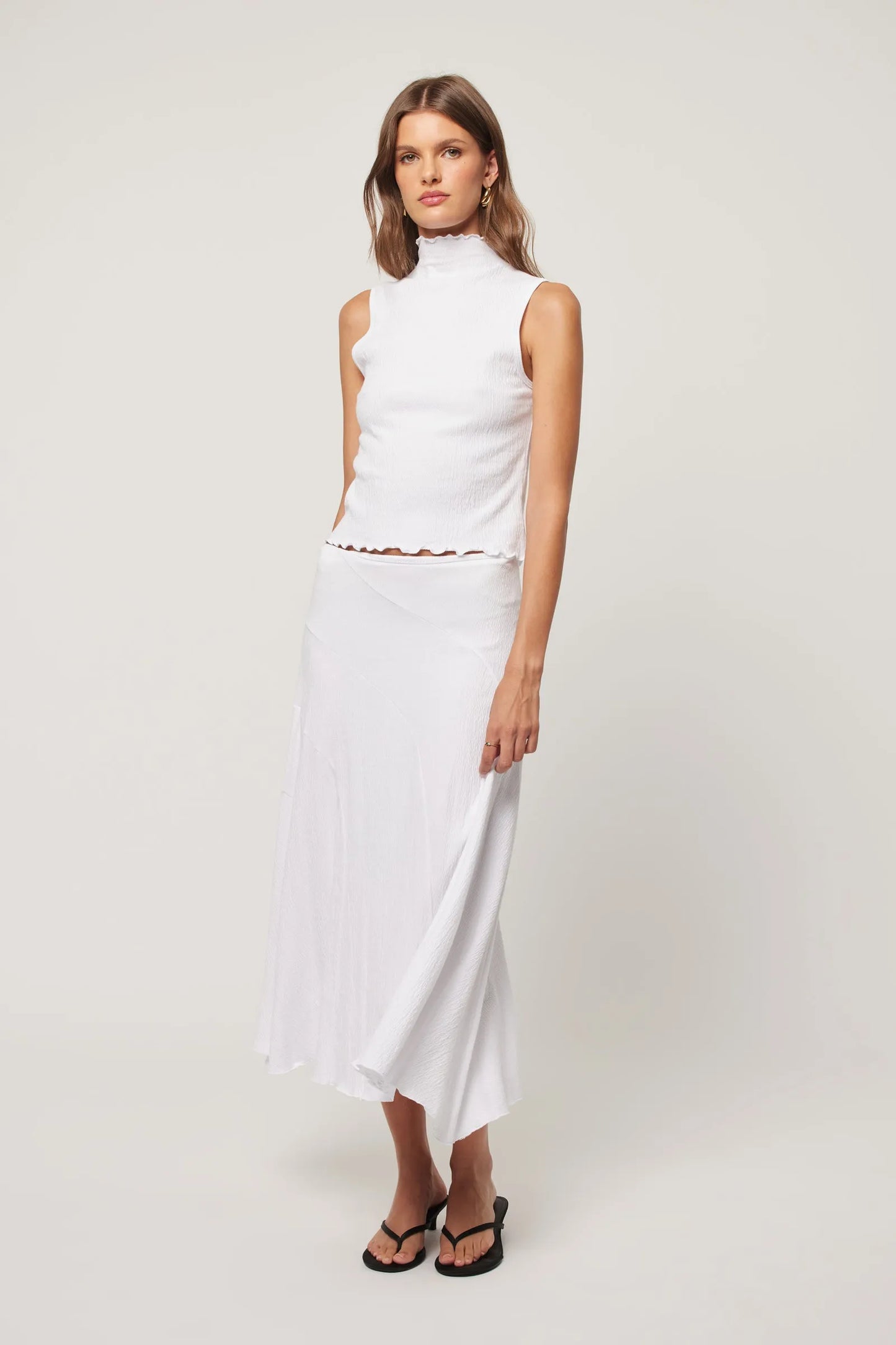 Crinkle White Tank