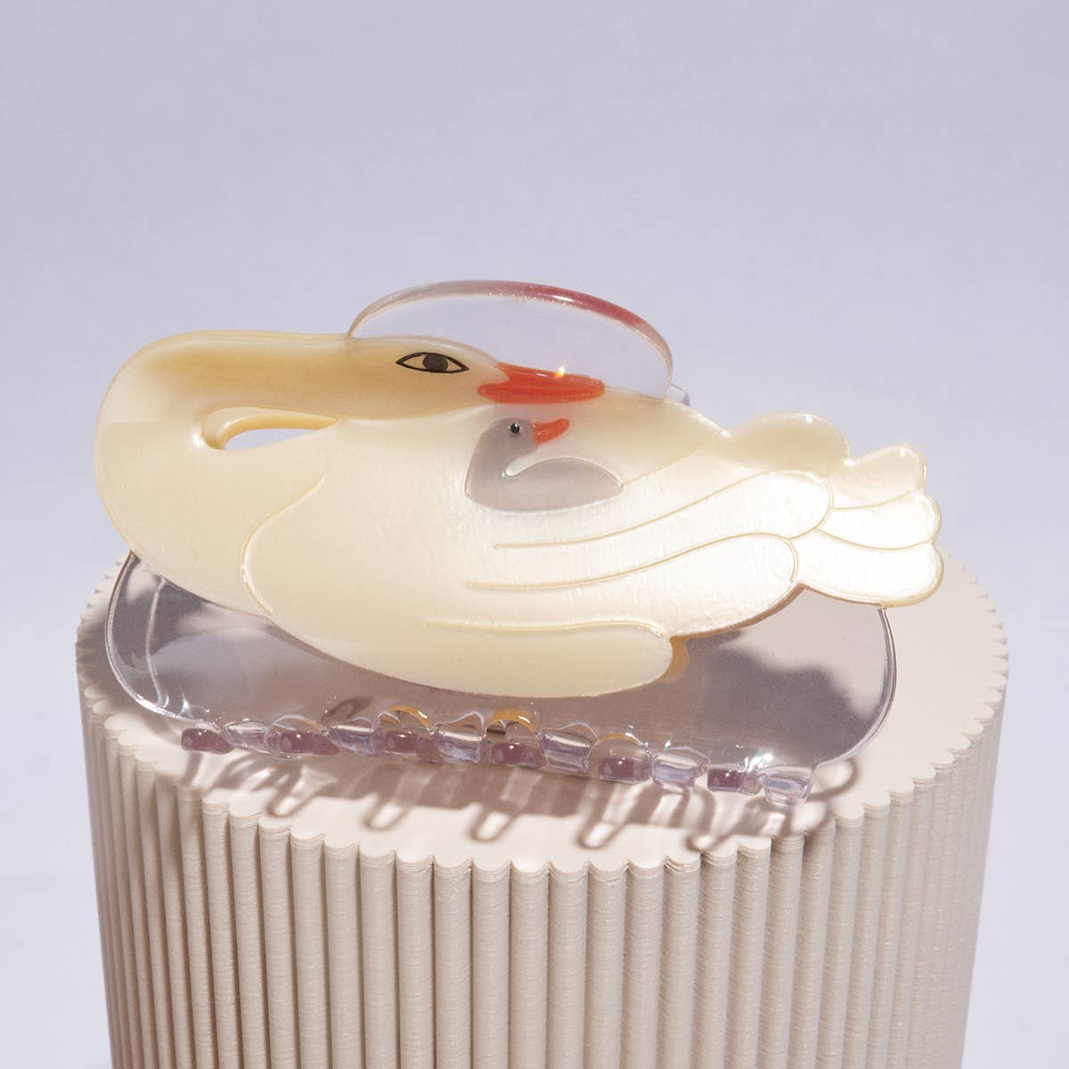 White Mother Swan Hair Claw