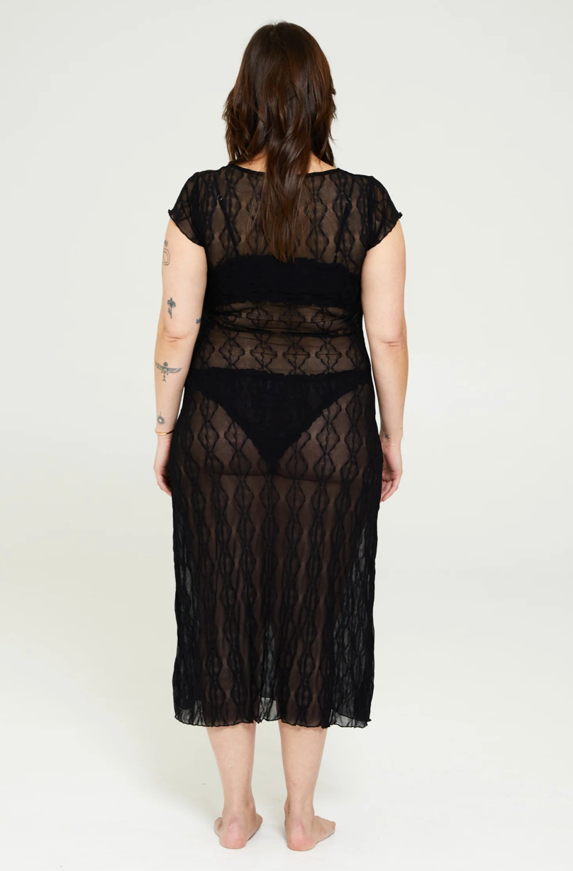 Mariposa Black Lace Midi Dress