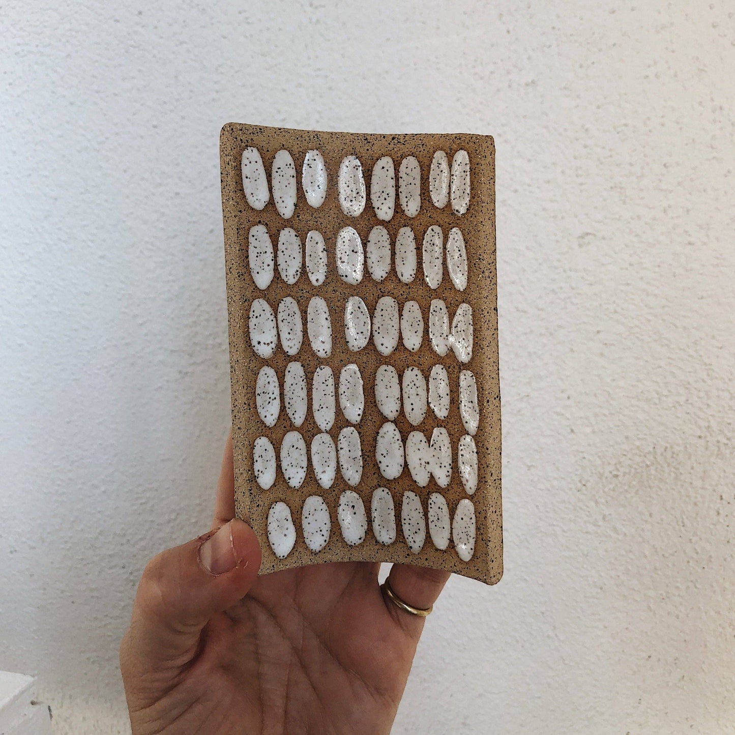 White Dash Speckled Incense Tray