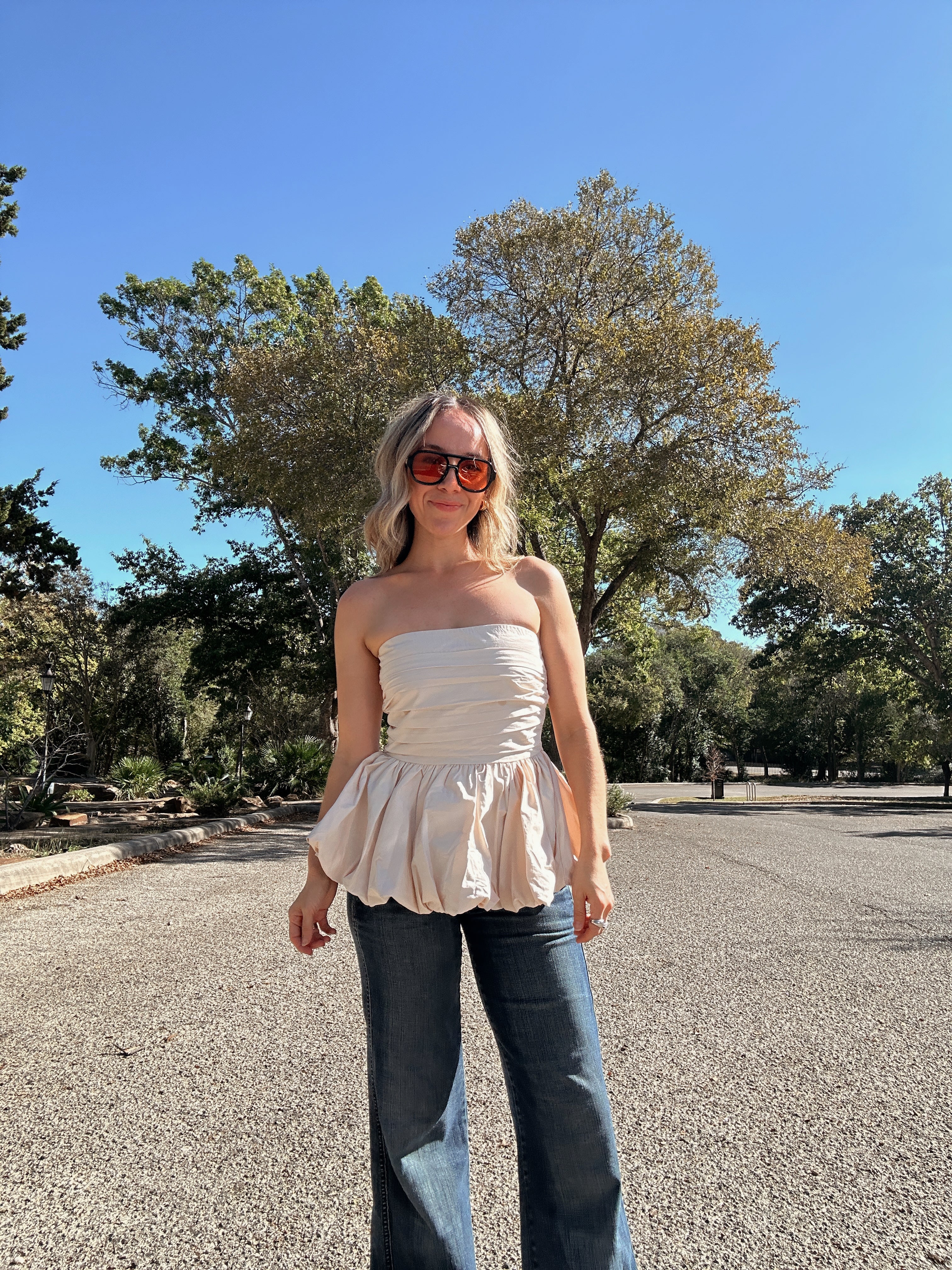 plus size bubble hem blouse