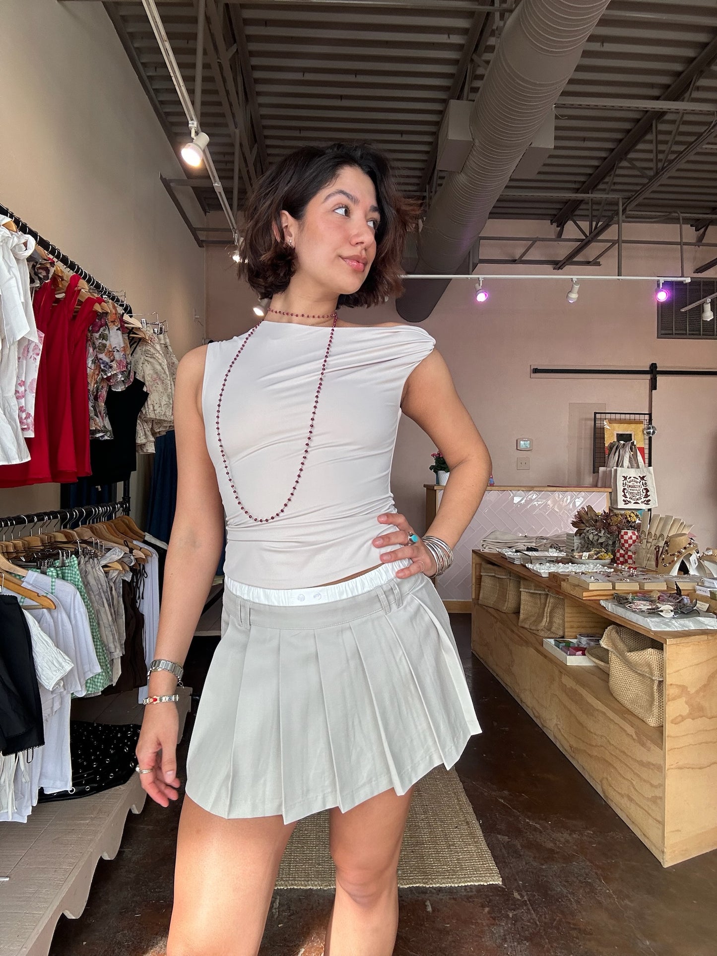 Fennel Pleated Skort