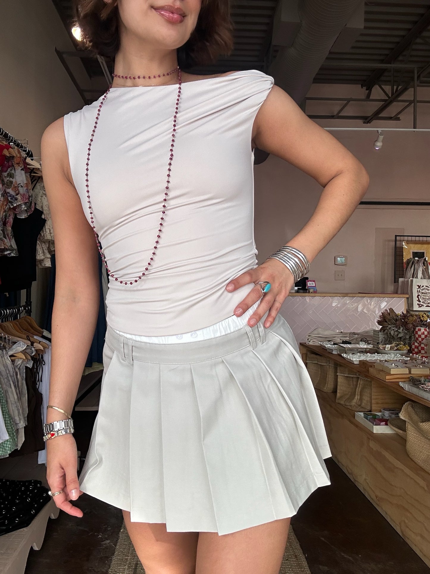 Fennel Pleated Skort