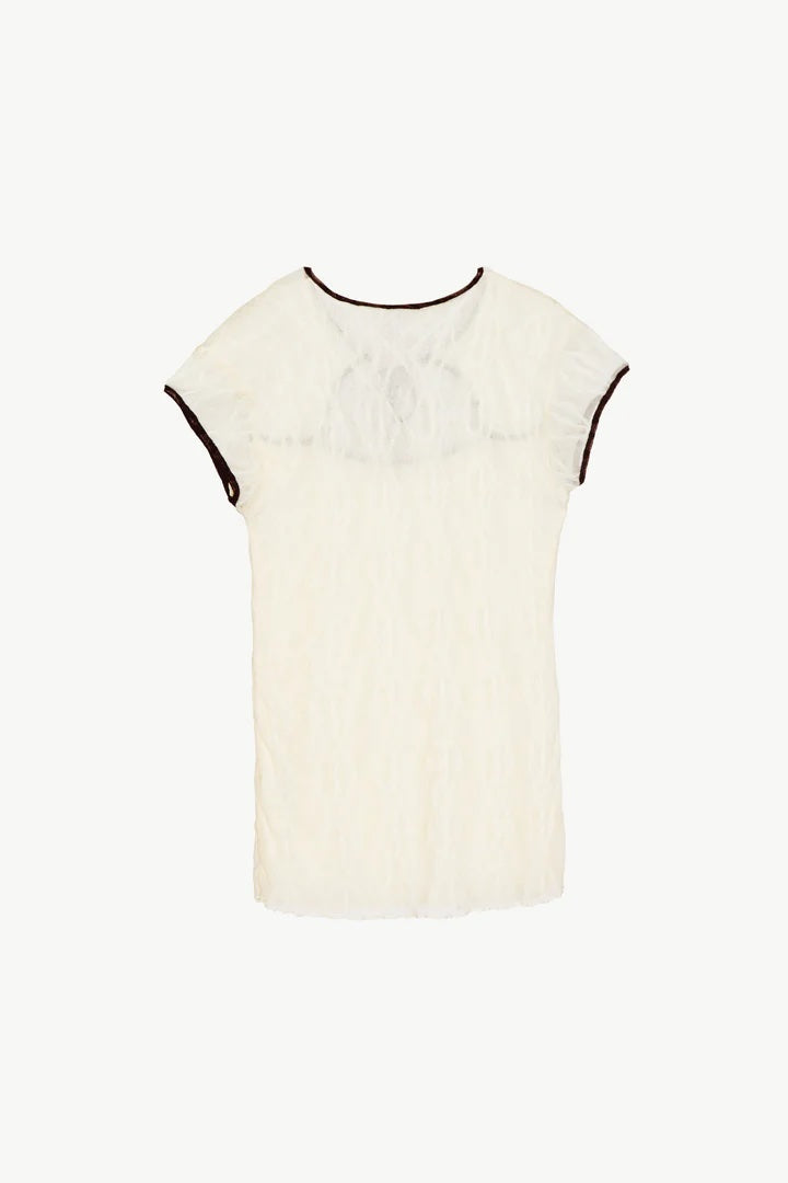 Mariposa Lace Bow Top - Cloud