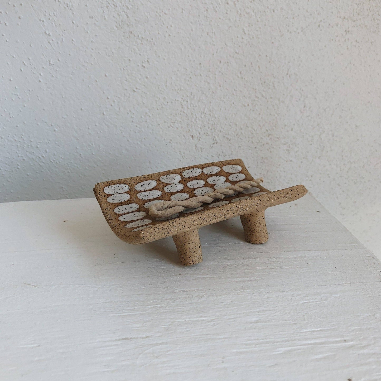 White Dash Speckled Incense Tray