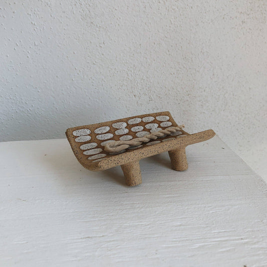 White Dash Speckled Incense Tray