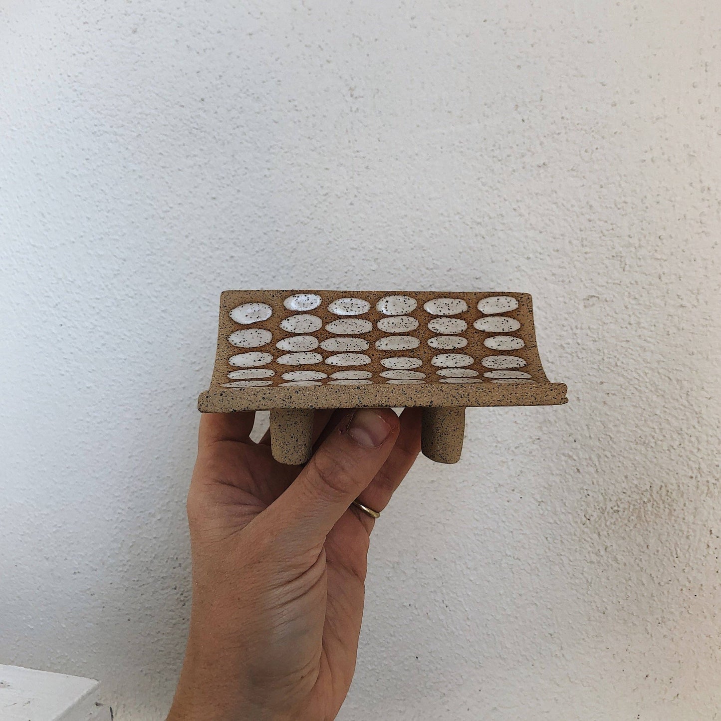 White Dash Speckled Incense Tray