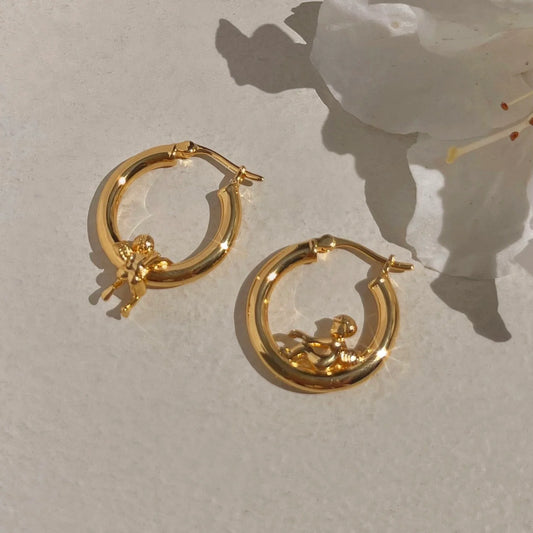 Cherub Gold Hoops
