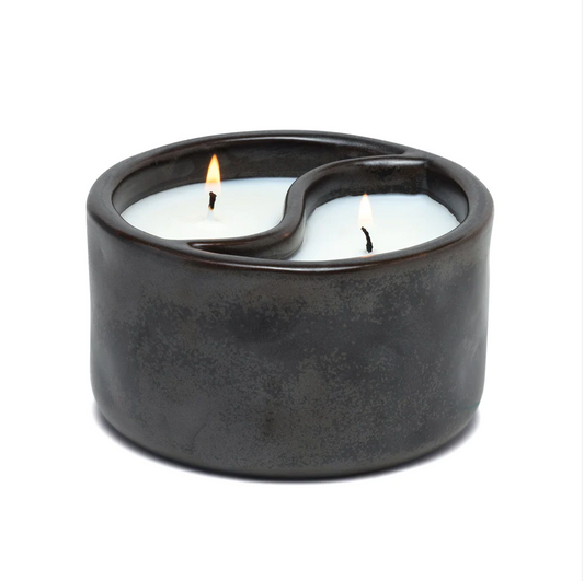Yin Yang Black Ceramic Candle